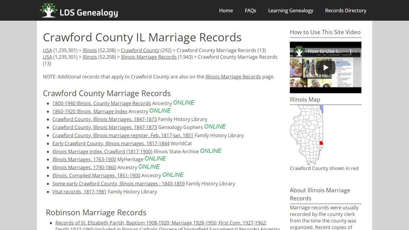 Crawford County IL Marriage Records - ldsgenealogy.com